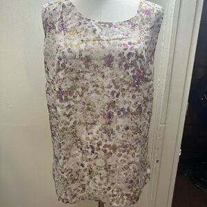 NWOT GAP Floral Print Sleeveless Camisole - White, Purple, Green